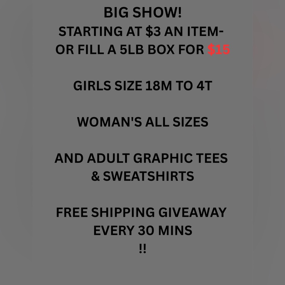 NOVEMBER 9th 2025 SHOW LISTING